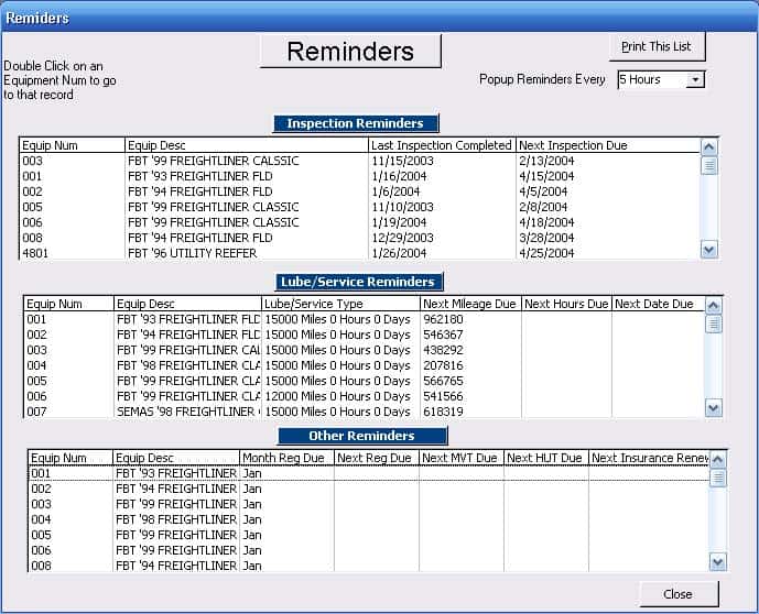 Reminders Form