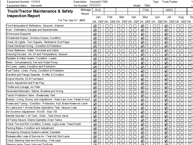 How do you print DOT inspection forms for free?